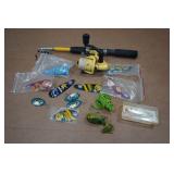Telescoping Fishing Pole with Assorted Lures Telescoping Fishing Pole with Assorted Lures