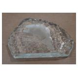 Vintage Collectors Plate with Etched Glass Piece Vintage Collectors Plate with Etched Glass Piece