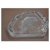 Vintage Collectors Plate with Etched Glass Piece Vintage Collectors Plate with Etched Glass Piece