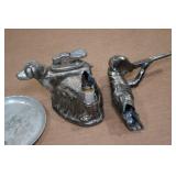 Vintage Hunter & Dog Lighter with 2 Metal Ashtrays Vintage Hunter & Dog Lighter with 2 Metal Ashtrays