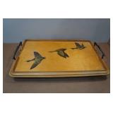 Vintage Serving Tray with Long Gun Handles Vintage Serving Tray with Long Gun Handles