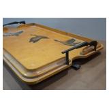 Vintage Serving Tray with Long Gun Handles Vintage Serving Tray with Long Gun Handles