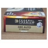 50 Federal Premium LE .380 Auto 99 Gr HST Ammo 50 Federal Premium LE .380 Auto 99 Gr HST Ammo