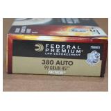 50 Federal Premium LE .380 Auto 99 Gr HST Ammo 50 Federal Premium LE .380 Auto 99 Gr HST Ammo