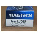 50 Magtech 9mm Luger 115 Gr FMJ Ammo 50 Magtech 9mm Luger 115 Gr FMJ Ammo