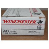 50 Winchester .40 S&W 180 Gr JHP Ammo - Plus 12 American Eagle 165 Gr FMJ 50 Winchester .40 S&W 180 Gr JHP Ammo - Plus 12 American Eagle 165 Gr FMJ