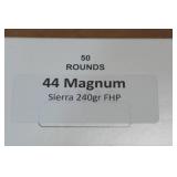 50 .44 Magnum 240 Gr Sierra FHP Ammo 50 .44 Magnum 240 Gr Sierra FHP Ammo