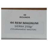 50 .44 Rem Magnum 250 Gr Sierra Tournament Master Ammo 50 .44 Rem Magnum 250 Gr Sierra Tournament Master Ammo