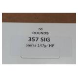 50 .357 Sig 147 Gr Sierra HP Ammo 50 .357 Sig 147 Gr Sierra HP Ammo