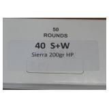 50 .40 S&W 200 Gr Sierra HP Ammo 50 .40 S&W 200 Gr Sierra HP Ammo
