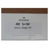 50 .40 S&W 200 Gr Sierra HP Ammo 50 .40 S&W 200 Gr Sierra HP Ammo