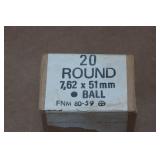20 Military Surplus 7.62 x 51mm (.308) Ball Ammo 20 Military Surplus 7.62 x 51mm (.308) Ball Ammo