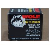 40 Wolf 7.62 x 39mm 122 Gr HP Steel Case Ammo 40 Wolf 7.62 x 39mm 122 Gr HP Steel Case Ammo