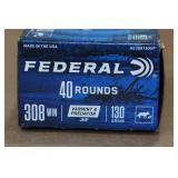 40 Federal .308 Win 130 Gr JHP Ammo 40 Federal .308 Win 130 Gr JHP Ammo