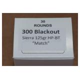 30 .300 Blackout 125 Gr Sierra HP BT Match Ammo 30 .300 Blackout 125 Gr Sierra HP BT Match Ammo