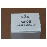 20 .30-06 Sprg 180 Gr Sierra SP Ammo 20 .30-06 Sprg 180 Gr Sierra SP Ammo