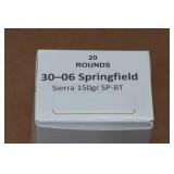 20 .30-06 Sprg 150 Gr Sierra SP BT Ammo 20 .30-06 Sprg 150 Gr Sierra SP BT Ammo