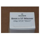 20 8mm Mauser 200 Gr HP BT Match Ammo 20 8mm Mauser 200 Gr HP BT Match Ammo