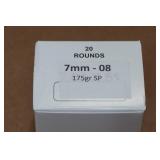 20 7mm-08 175 Gr SP Ammo 20 7mm-08 175 Gr SP Ammo