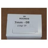 20 7mm-08 154 Gr SP Ammo 20 7mm-08 154 Gr SP Ammo