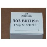 20 .303 British 174 Gr SP Spitzer Ammo 20 .303 British 174 Gr SP Spitzer Ammo