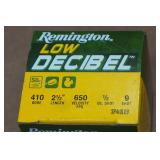 25 Remington Low Decibel .410 Bore 2-1/2" 9 Shot Shotshells 25 Remington Low Decibel .410 Bore 2-1/2" 9 Shot Shotshells