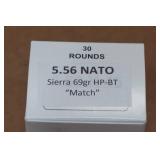 30 5.56 NATO 69 Gr Sierra HP BT Match Ammo 30 5.56 NATO 69 Gr Sierra HP BT Match Ammo