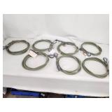 Set of 7 Wire Rope Assy .38 Galv 157.50 Inch Loop to Loop