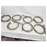 Set of 7 Wire Rope Assy .38 Galv 157.50 Inch Loop to Loop