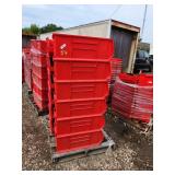 Pallet of Large Red Plastic Storage Bins