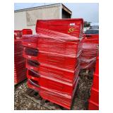 Pallet of Red Industrial Plastic Storage Bins
