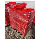 Pallet of Red Plastic Storage Bins