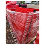 Pallet of Red Plastic Storage Bins