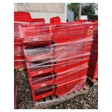 Pallet of Red Plastic Storage Bins
