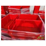 Pallet of Red Plastic Storage Bins