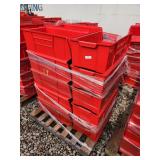 Pallet of Large Red Plastic Storage Bins