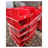 Pallet of Red Industrial Storage Bins