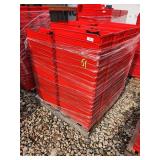 Pallet of Red Plastic Storage Bins with Dividers