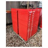 Pallet of Red Plastic Storage Bins