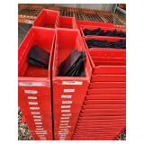 Pallet of Red Plastic Storage Bins
