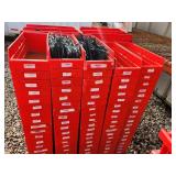 Pallet of Red Plastic Storage Bins