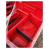 Pallet of Red Plastic Stackable Storage Bins with Dividers