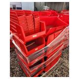 Pallet of Red Industrial Storage Bins Assorted Sizes