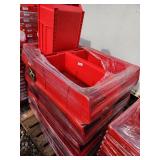 Pallet of Red Plastic Storage Bins