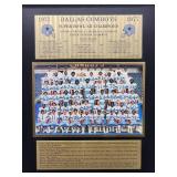 Autographed Plaque by Dallas Cowboys HOF Great "Danny White" No COA