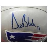 Autographed Mini Helmet by New England Patriots Quarterback Great "Drew Bledsoe" with COA