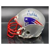 Autographed Mini Helmet by New England Patriots Quarterback Great "Drew Bledsoe" with COA