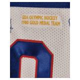 USA Hockey Jersey Autographed by Minnesota Born 1980 Olympic Hockey Players No COA