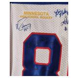 USA Hockey Jersey Autographed by Minnesota Born 1980 Olympic Hockey Players No COA