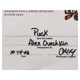 NHL Hockey Puck Autographed by Future HOF Washington Capitals Great "Alex Ovechkin" with COA